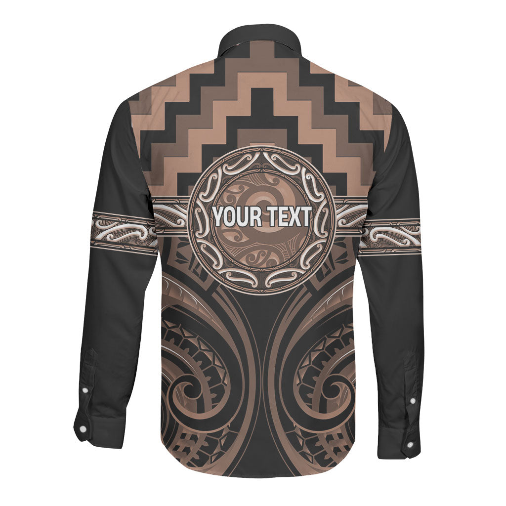Aotearoa Kati Mamoe Personalised Long Sleeve Button Shirt Maori Iwi Poutama Puhoro Tattoo