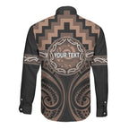 Aotearoa Kati Mamoe Personalised Long Sleeve Button Shirt Maori Iwi Poutama Puhoro Tattoo