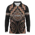Aotearoa Kati Mamoe Personalised Long Sleeve Polo Shirt Maori Iwi Poutama Puhoro Tattoo