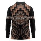 Aotearoa Kati Mamoe Personalised Long Sleeve Polo Shirt Maori Iwi Poutama Puhoro Tattoo