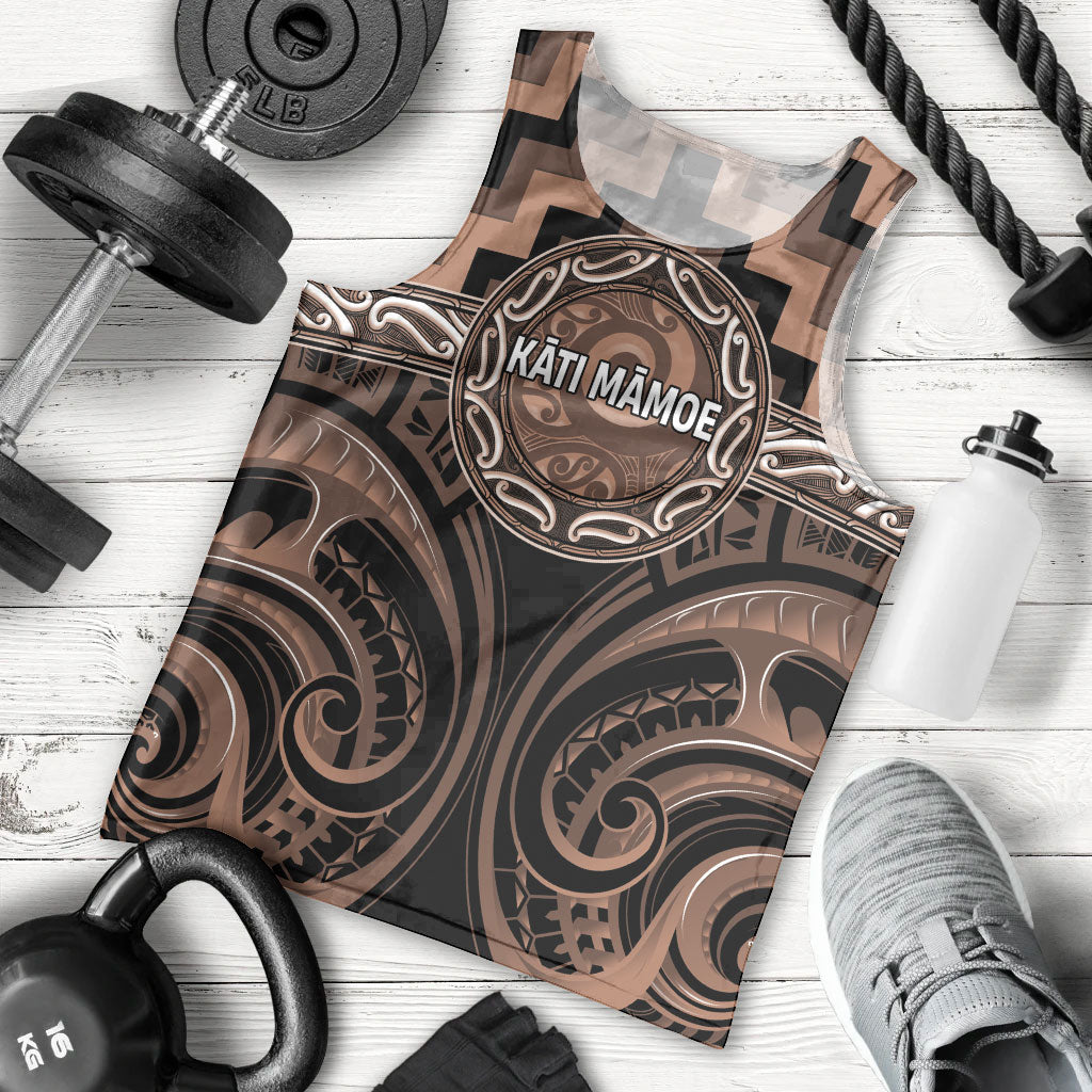Aotearoa Kati Mamoe Personalised Men Tank Top Maori Iwi Poutama Puhoro Tattoo