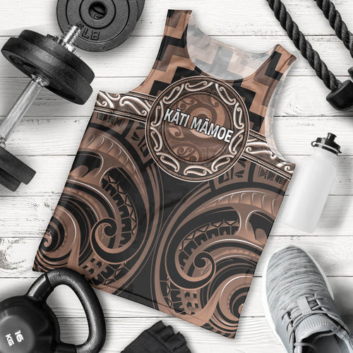 Aotearoa Kati Mamoe Personalised Men Tank Top Maori Iwi Poutama Puhoro Tattoo