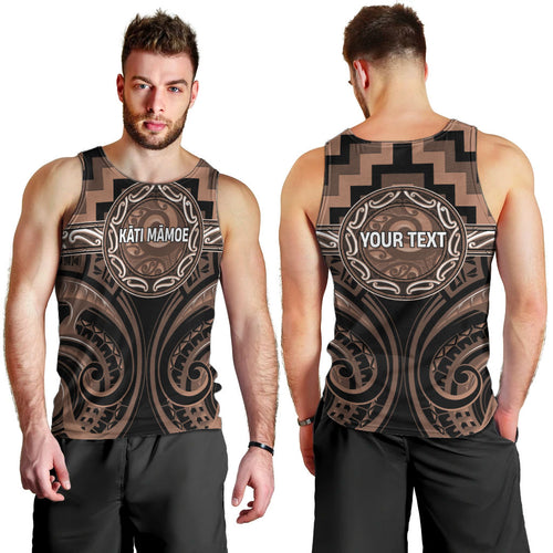 Aotearoa Kati Mamoe Personalised Men Tank Top Maori Iwi Poutama Puhoro Tattoo