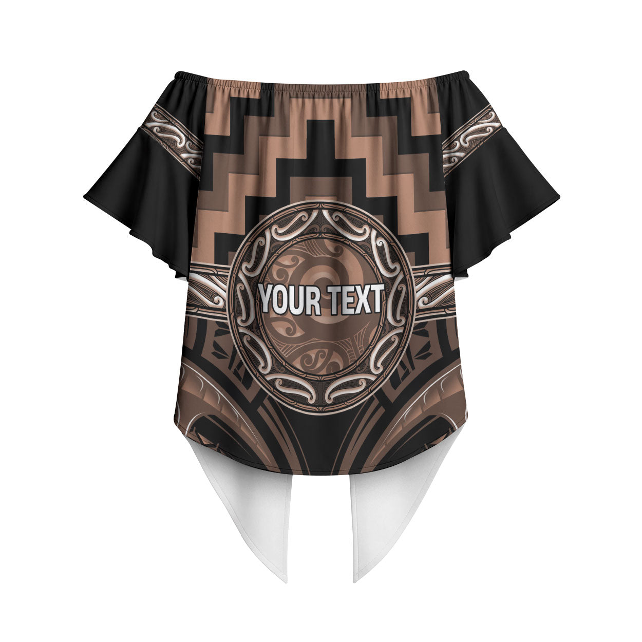 Aotearoa Kati Mamoe Personalised Off Shoulder Wrap Waist Top Maori Iwi Poutama Puhoro Tattoo