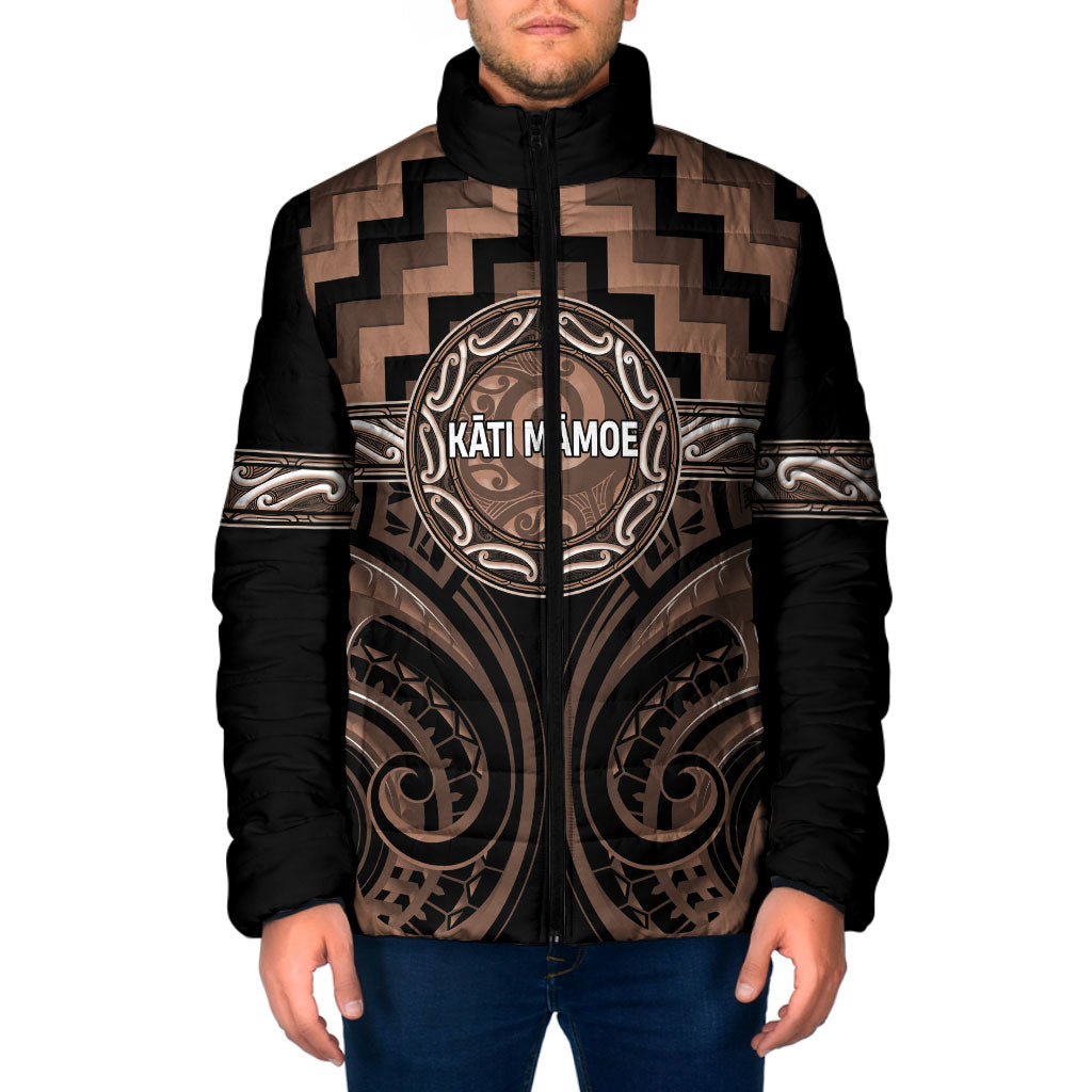 Aotearoa Kati Mamoe Personalised Padded Jacket Maori Iwi Poutama Puhoro Tattoo