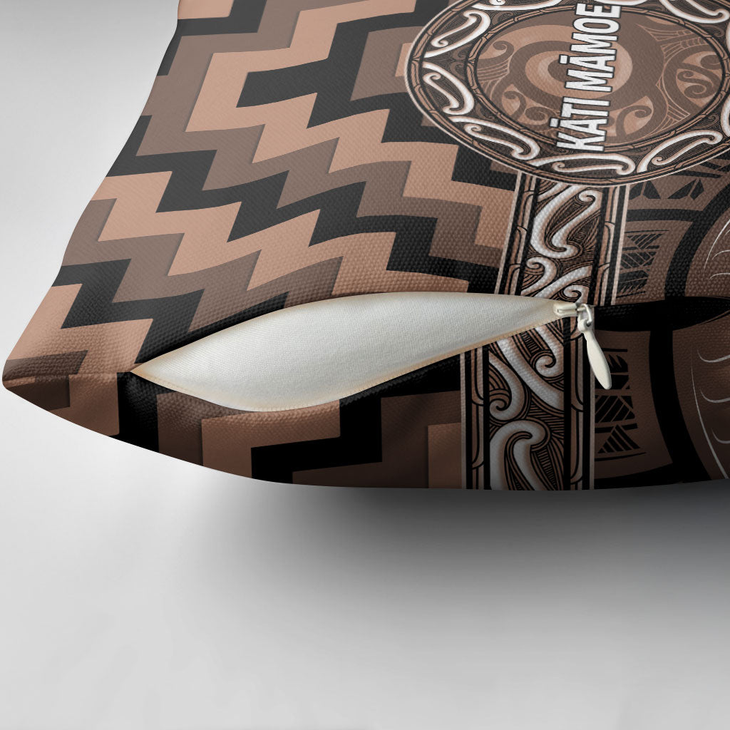 Aotearoa Kati Mamoe Pillow Cover Maori Iwi Poutama Puhoro Tattoo