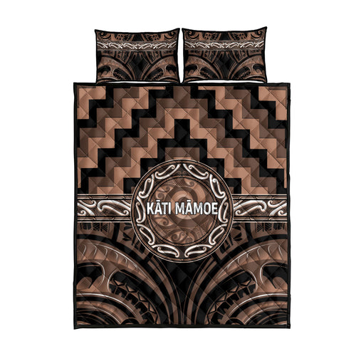 Aotearoa Kati Mamoe Quilt Bed Set Maori Iwi Poutama Puhoro Tattoo