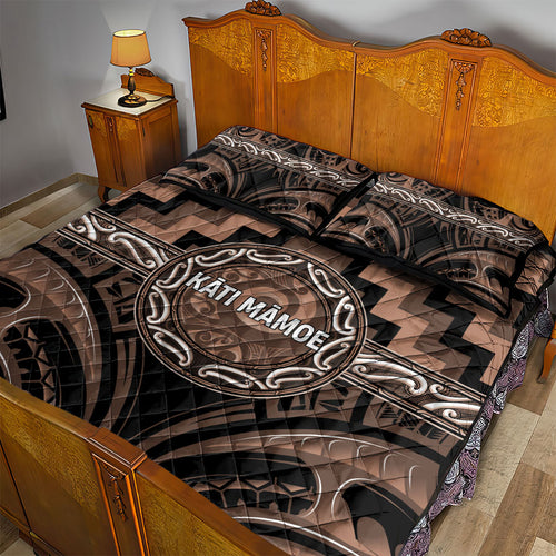 Aotearoa Kati Mamoe Quilt Bed Set Maori Iwi Poutama Puhoro Tattoo