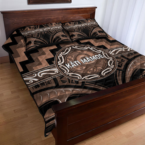 Aotearoa Kati Mamoe Quilt Bed Set Maori Iwi Poutama Puhoro Tattoo