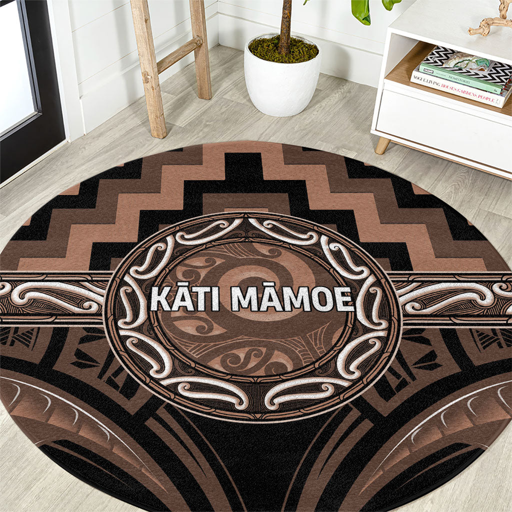 Aotearoa Kati Mamoe Round Carpet Maori Iwi Poutama Puhoro Tattoo