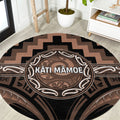 Aotearoa Kati Mamoe Round Carpet Maori Iwi Poutama Puhoro Tattoo