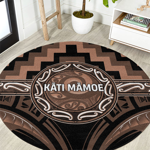 Aotearoa Kati Mamoe Round Carpet Maori Iwi Poutama Puhoro Tattoo