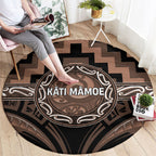Aotearoa Kati Mamoe Round Carpet Maori Iwi Poutama Puhoro Tattoo