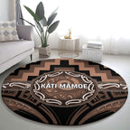 Aotearoa Kati Mamoe Round Carpet Maori Iwi Poutama Puhoro Tattoo