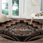 Aotearoa Kati Mamoe Round Carpet Maori Iwi Poutama Puhoro Tattoo