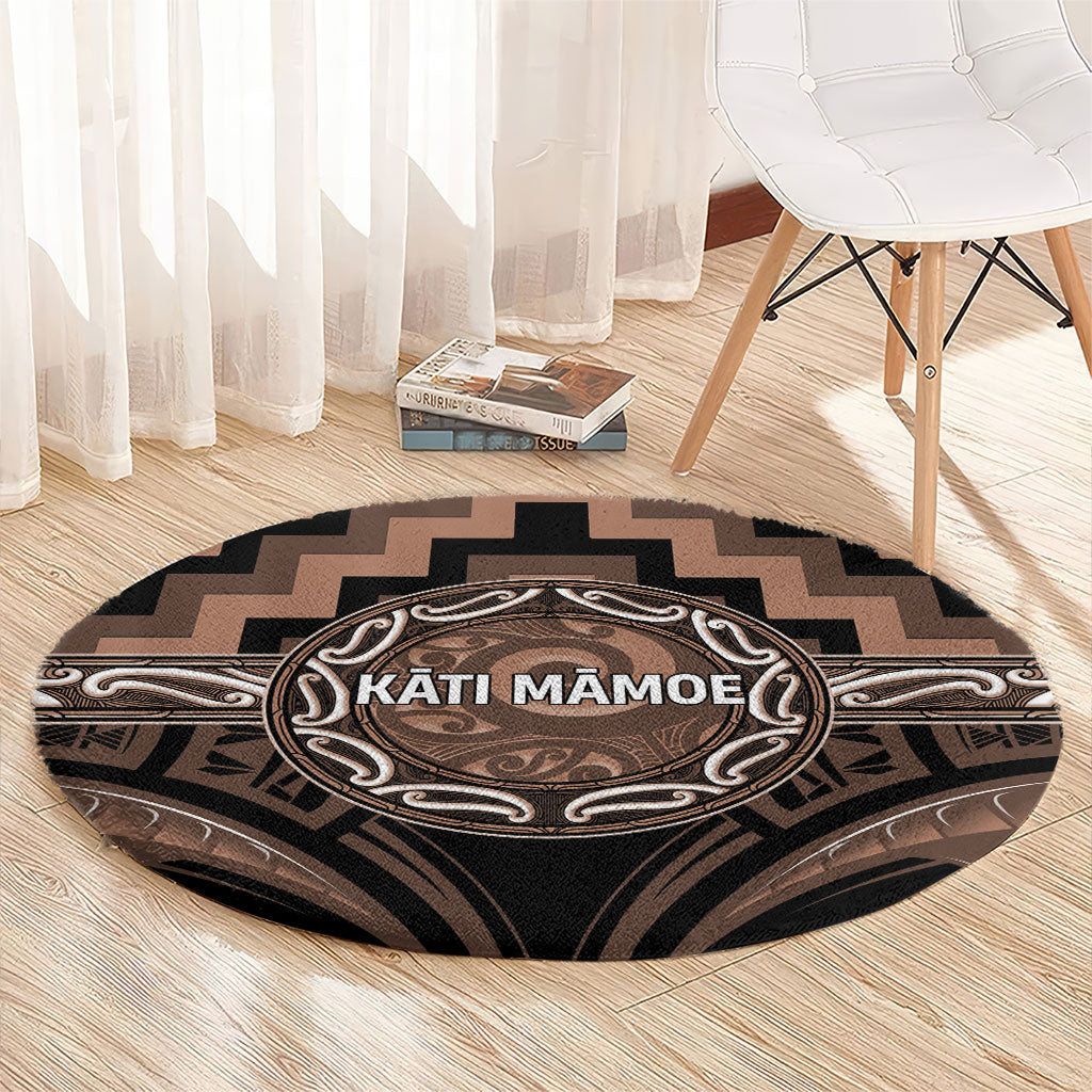 Aotearoa Kati Mamoe Round Carpet Maori Iwi Poutama Puhoro Tattoo