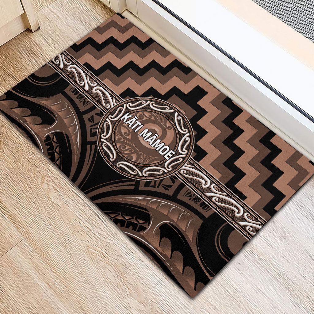Aotearoa Kati Mamoe Rubber Doormat Maori Iwi Poutama Puhoro Tattoo