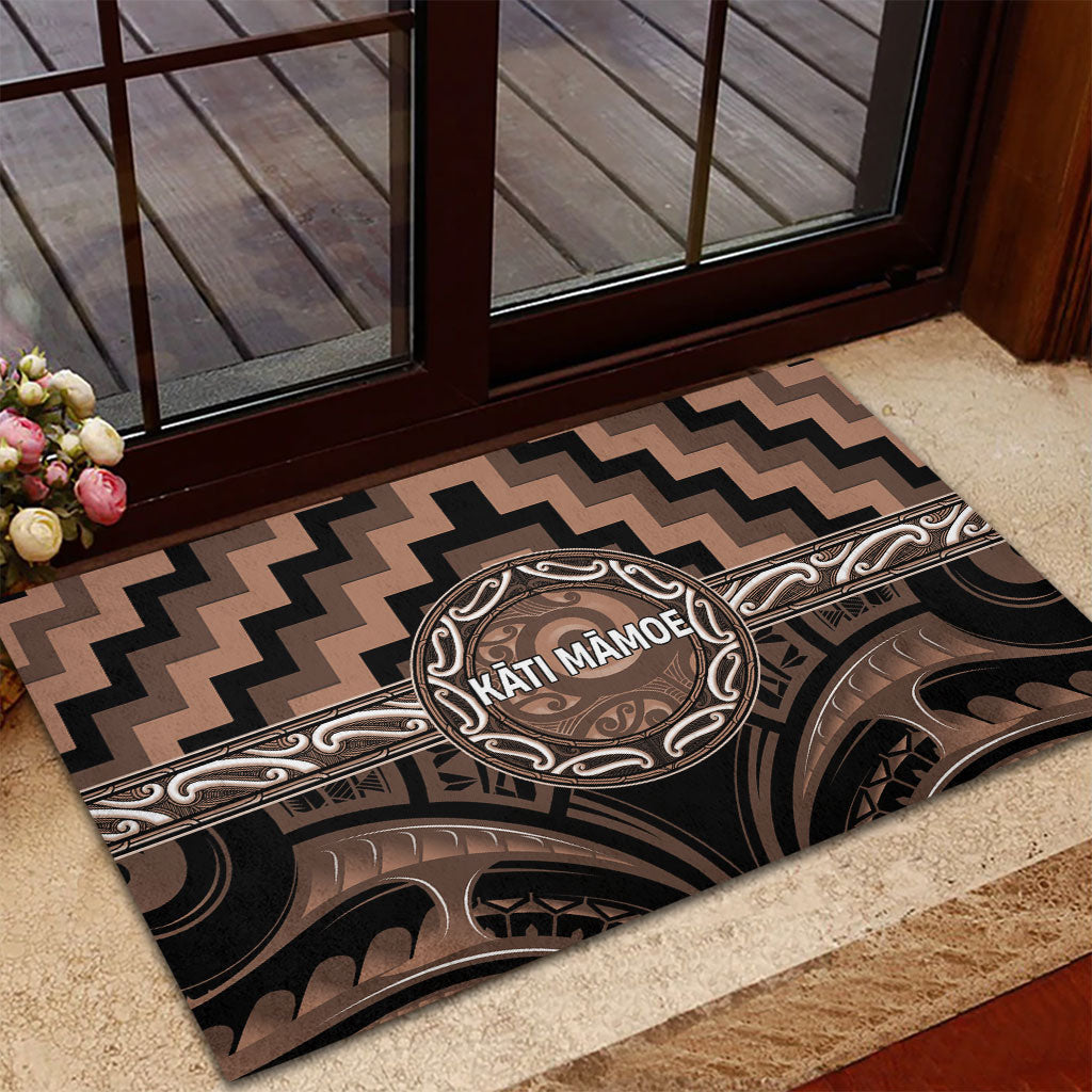 Aotearoa Kati Mamoe Rubber Doormat Maori Iwi Poutama Puhoro Tattoo