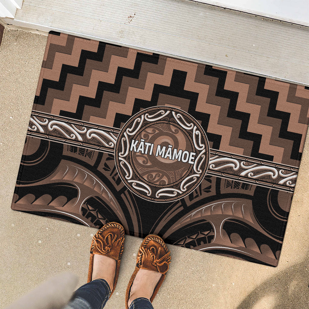 Aotearoa Kati Mamoe Rubber Doormat Maori Iwi Poutama Puhoro Tattoo