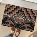 Aotearoa Kati Mamoe Rubber Doormat Maori Iwi Poutama Puhoro Tattoo