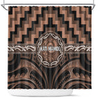 Aotearoa Kati Mamoe Shower Curtain Maori Iwi Poutama Puhoro Tattoo