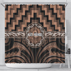 Aotearoa Kati Mamoe Shower Curtain Maori Iwi Poutama Puhoro Tattoo