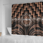 Aotearoa Kati Mamoe Shower Curtain Maori Iwi Poutama Puhoro Tattoo