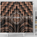 Aotearoa Kati Mamoe Shower Curtain Maori Iwi Poutama Puhoro Tattoo