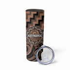 Aotearoa Kati Mamoe Personalised Skinny Tumbler Maori Iwi Poutama Puhoro Tattoo