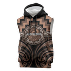 Aotearoa Kati Mamoe Personalised Sleeveless Hoodie Maori Iwi Poutama Puhoro Tattoo