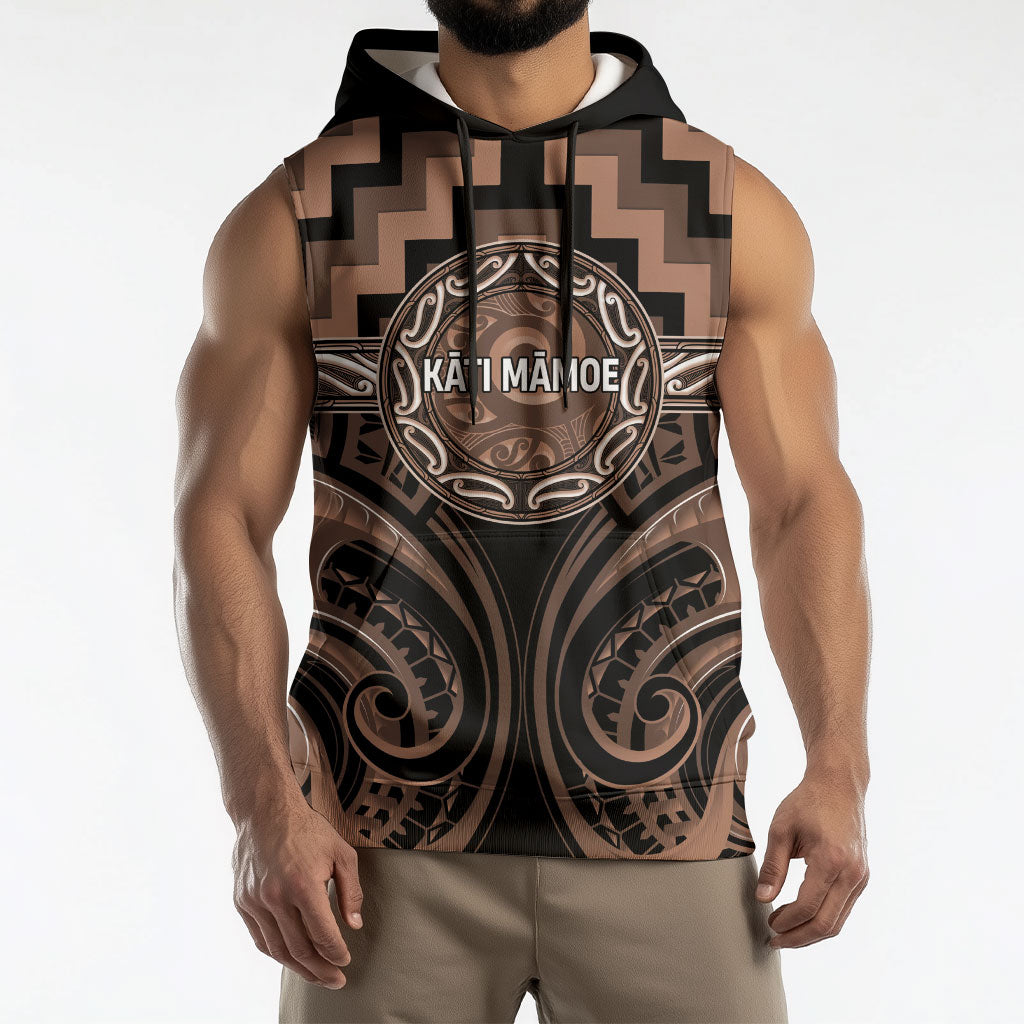 Aotearoa Kati Mamoe Personalised Sleeveless Hoodie Maori Iwi Poutama Puhoro Tattoo