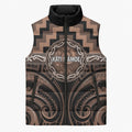 Aotearoa Kati Mamoe Personalised Sleeveless Puffer Jacket Maori Iwi Poutama Puhoro Tattoo