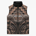 Aotearoa Kati Mamoe Personalised Sleeveless Puffer Jacket Maori Iwi Poutama Puhoro Tattoo