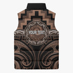 Aotearoa Kati Mamoe Personalised Sleeveless Puffer Jacket Maori Iwi Poutama Puhoro Tattoo