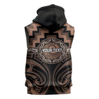 Aotearoa Kati Mamoe Personalised Sleeveless Zip Hoodie Maori Iwi Poutama Puhoro Tattoo