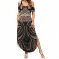 Aotearoa Kati Mamoe Personalised Summer Maxi Dress Maori Iwi Poutama Puhoro Tattoo
