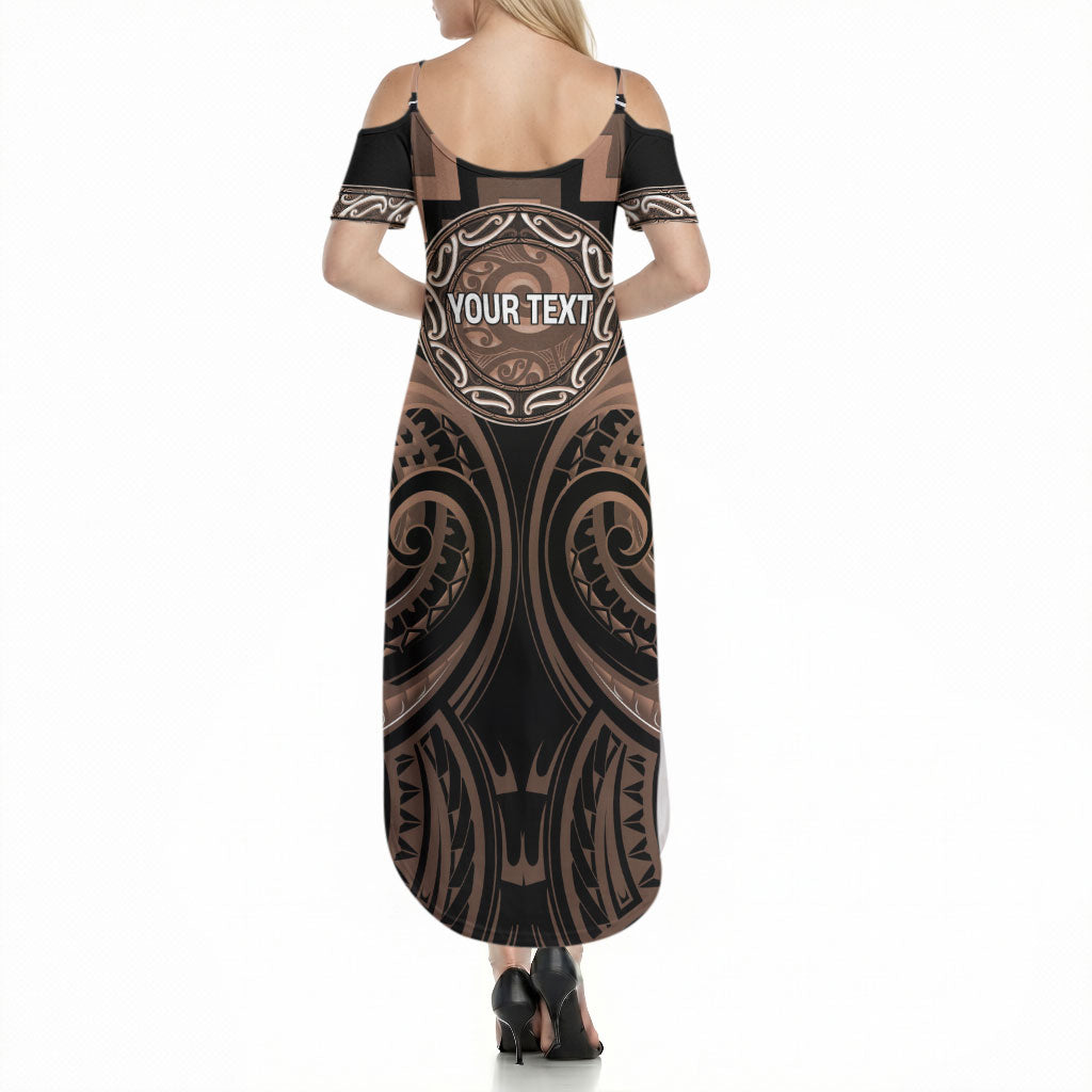 Aotearoa Kati Mamoe Personalised Summer Maxi Dress Maori Iwi Poutama Puhoro Tattoo