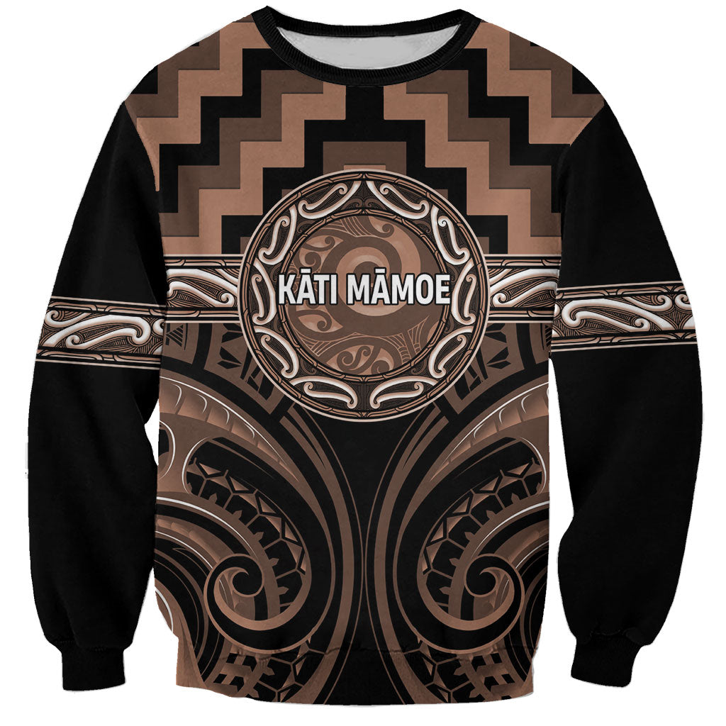 Aotearoa Kati Mamoe Personalised Sweatshirt Maori Iwi Poutama Puhoro Tattoo