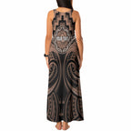 Aotearoa Kati Mamoe Personalised Tank Maxi Dress Maori Iwi Poutama Puhoro Tattoo