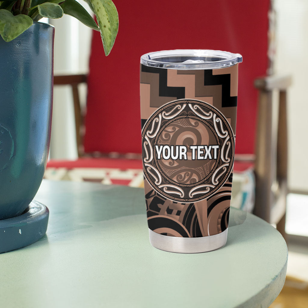 Aotearoa Kati Mamoe Personalised Tumbler Cup Maori Iwi Poutama Puhoro Tattoo