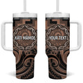 Aotearoa Kati Mamoe Personalised Tumbler With Handle Maori Iwi Poutama Puhoro Tattoo
