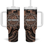 Aotearoa Kati Mamoe Personalised Tumbler With Handle Maori Iwi Poutama Puhoro Tattoo