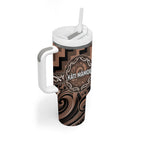 Aotearoa Kati Mamoe Personalised Tumbler With Handle Maori Iwi Poutama Puhoro Tattoo