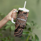 Aotearoa Kati Mamoe Personalised Tumbler With Handle Maori Iwi Poutama Puhoro Tattoo