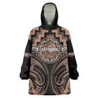 Aotearoa Kati Mamoe Personalised Wearable Blanket Hoodie Maori Iwi Poutama Puhoro Tattoo