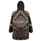 Aotearoa Kati Mamoe Personalised Wearable Blanket Hoodie Maori Iwi Poutama Puhoro Tattoo