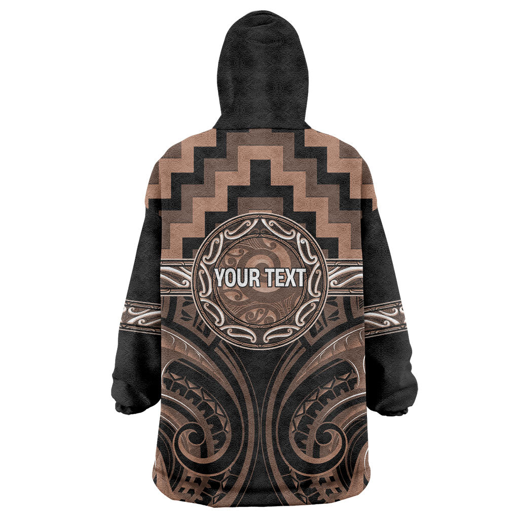 Aotearoa Kati Mamoe Personalised Wearable Blanket Hoodie Maori Iwi Poutama Puhoro Tattoo