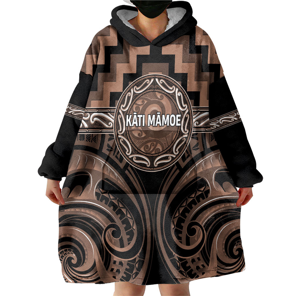 Aotearoa Kati Mamoe Personalised Wearable Blanket Hoodie Maori Iwi Poutama Puhoro Tattoo