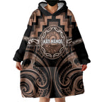 Aotearoa Kati Mamoe Personalised Wearable Blanket Hoodie Maori Iwi Poutama Puhoro Tattoo