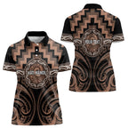 Aotearoa Kati Mamoe Personalised Women Polo Shirt Maori Iwi Poutama Puhoro Tattoo